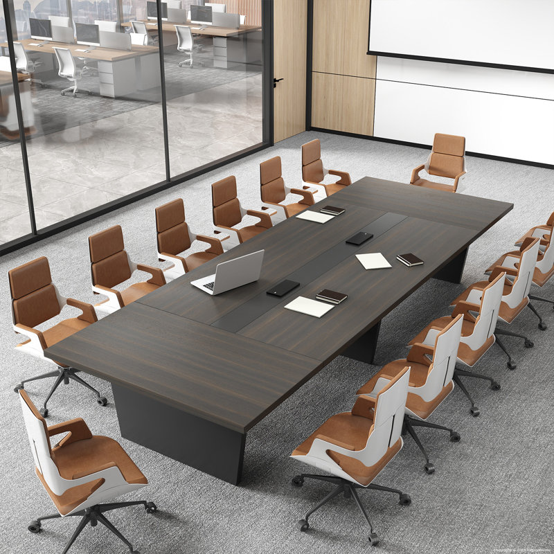Inbox Zero Modern Ergonomic Conference Table - Spacious, Durable